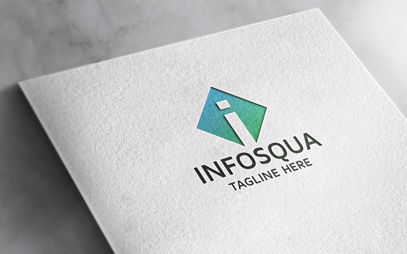 professional info squa letter i logo original