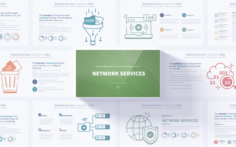 professional network services powerpoint infographic slides original