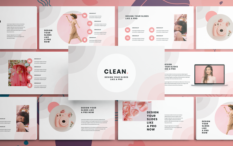 professional pink powerpoint template original