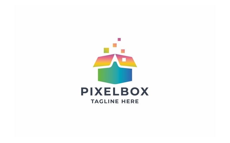 professional pixel box logo original