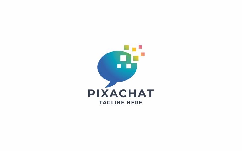 professional pixel chat logo original