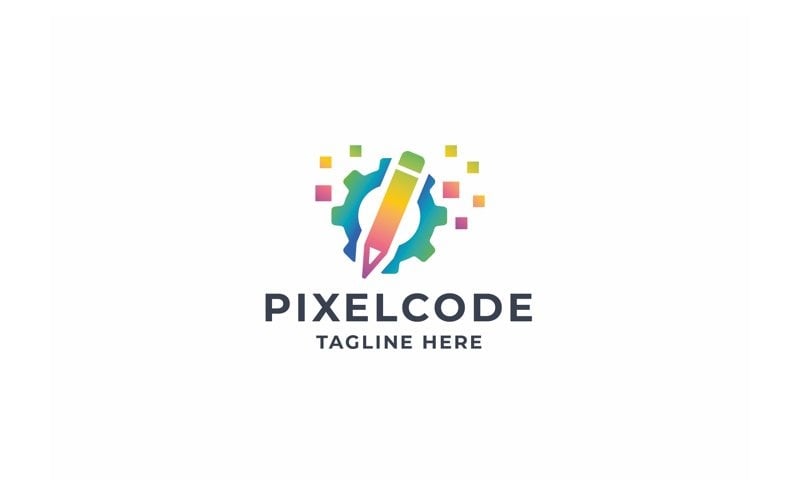 professional pixel code logo original