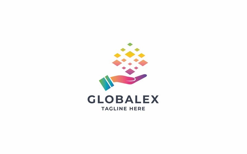 professional pixel hand logo original