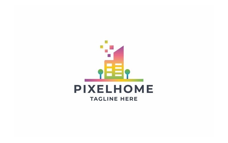 professional pixel home logo original