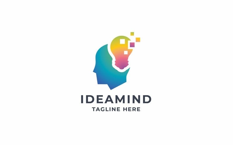 professional pixel idea mind logo original