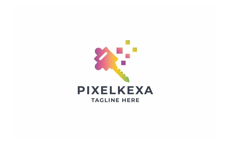 professional pixel key secure logo original