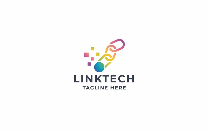 professional pixel link tech logo original