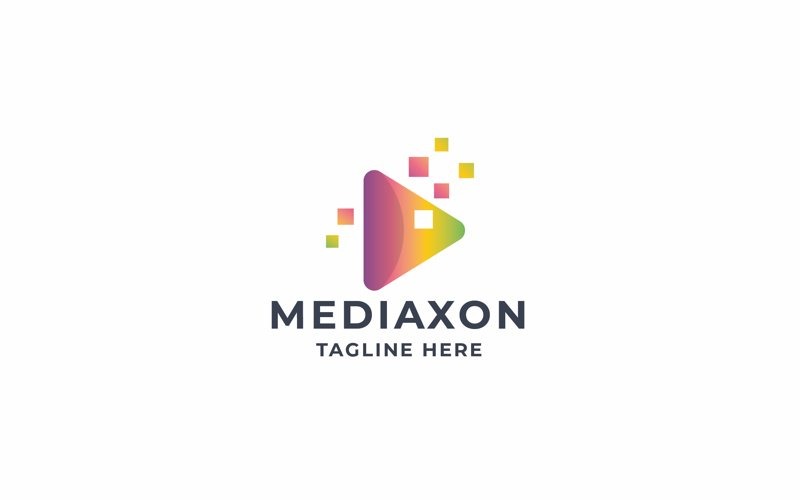 professional pixel media play logo original