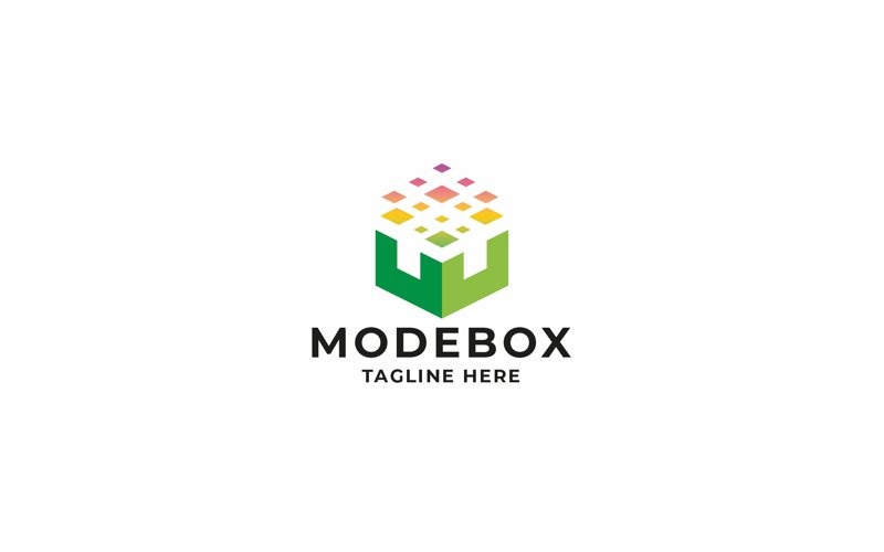 professional pixel mode box logo original