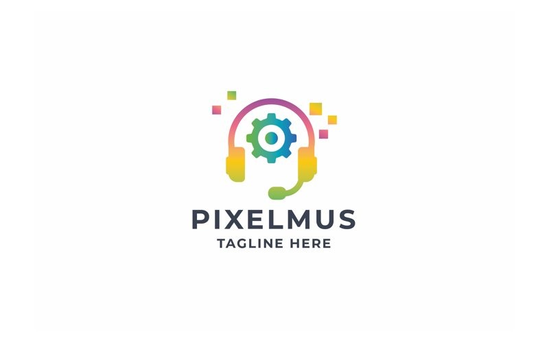 professional pixel music headset logo original