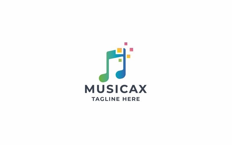 professional pixel music logo original