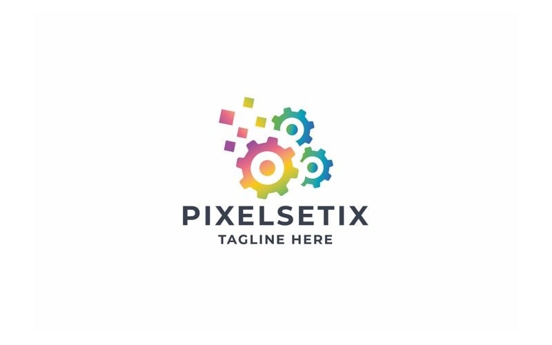 professional pixel settings gear logo original