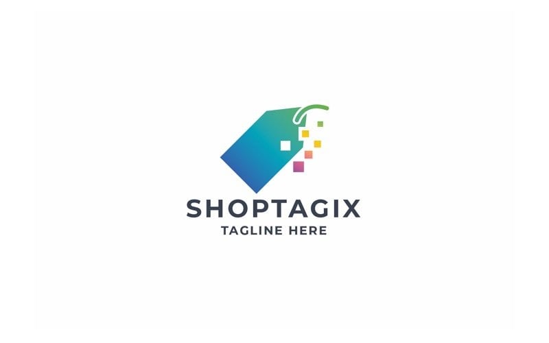 professional pixel shopping tag logo original
