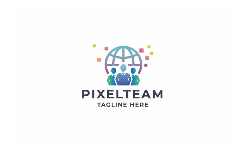professional pixel team logo original