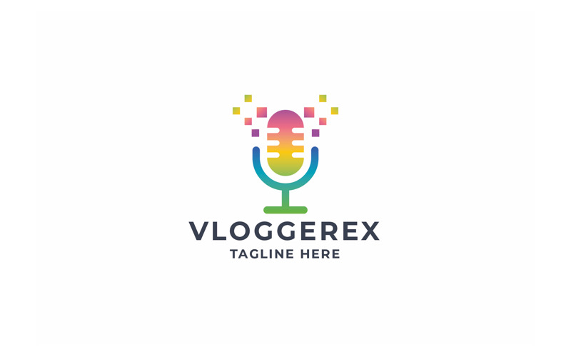 professional pixel vlogger logo original