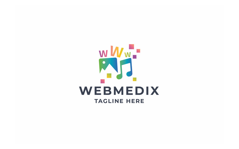 professional pixel web media logo original