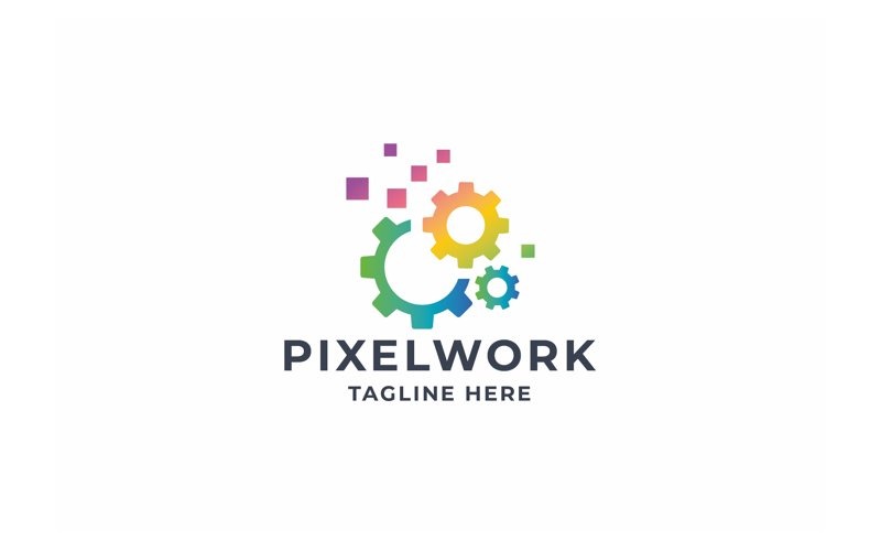 professional pixel work logo original