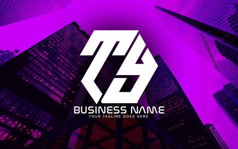 professional polygonal ty letter logo design for your business brand identity original