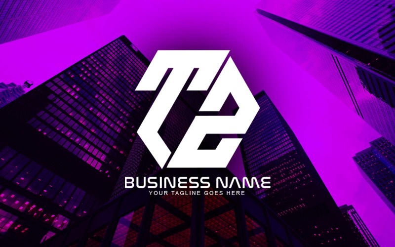 professional polygonal tz letter logo design for your business brand identity original