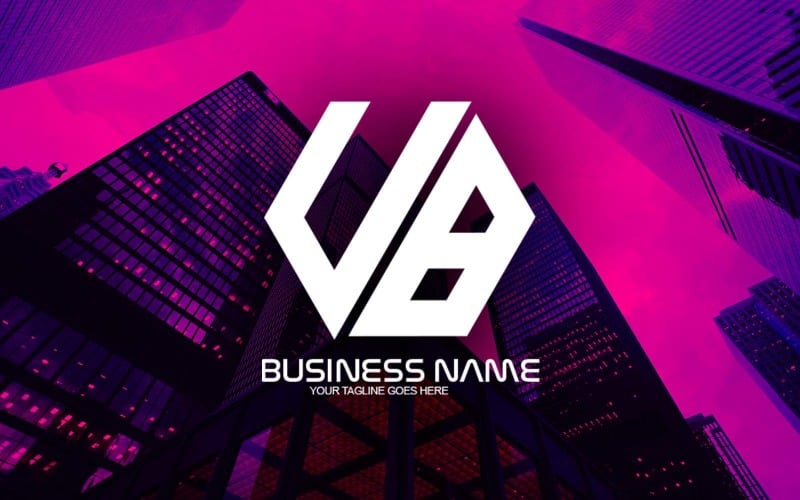 professional polygonal ub letter logo design for your business brand identity original