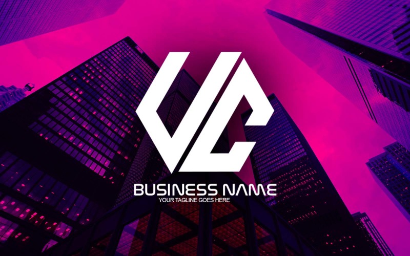 professional polygonal uc letter logo design for your business brand identity original