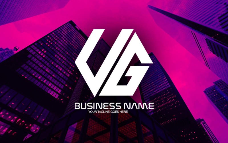 professional polygonal ug letter logo design for your business brand identity original