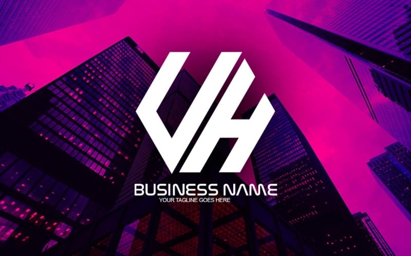 professional polygonal uh letter logo design for your business brand identity original