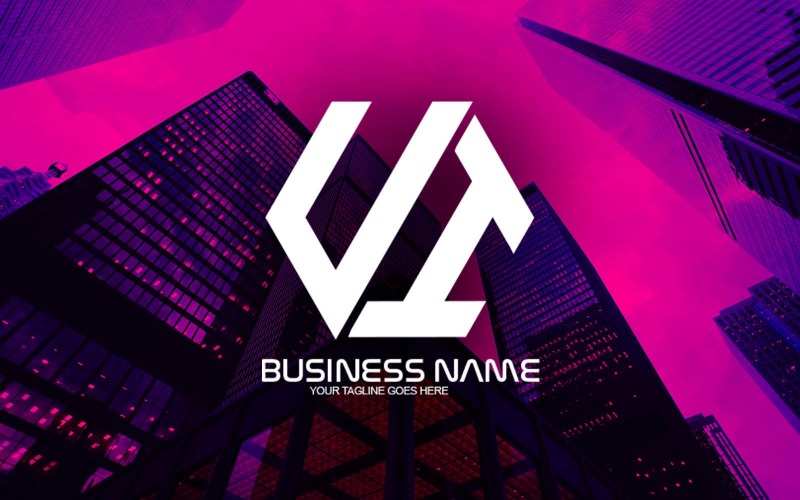 professional polygonal ui letter logo design for your business brand identity original