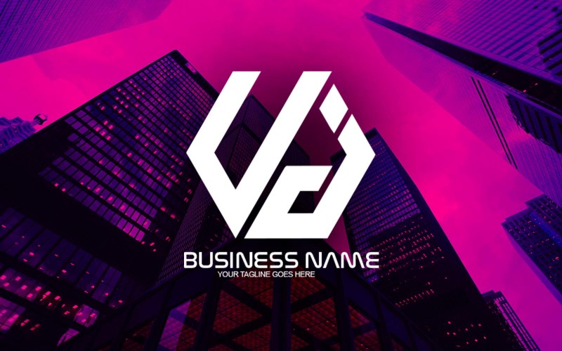 professional polygonal uj letter logo design for your business brand identity original