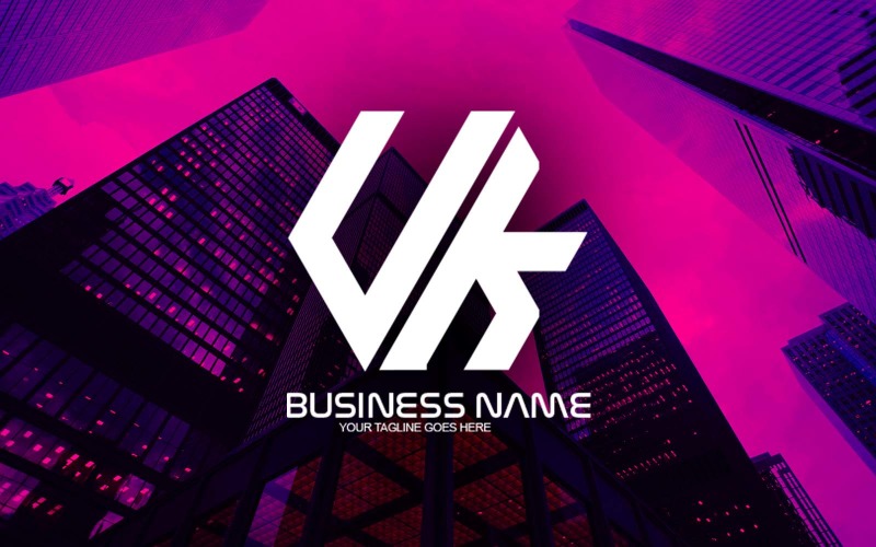 professional polygonal uk letter logo design for your business brand identity original
