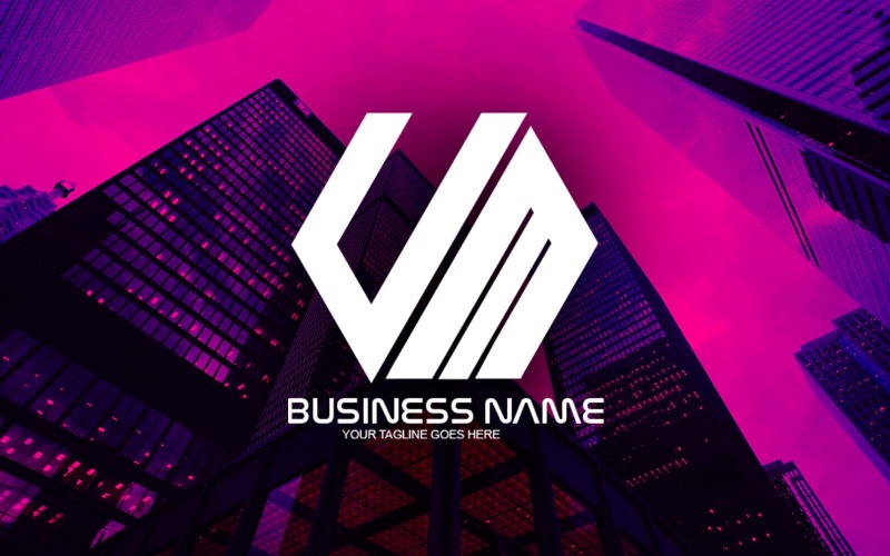 professional polygonal um letter logo design for your business brand identity original