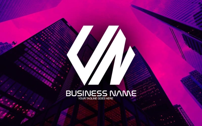 professional polygonal un letter logo design for your business brand identity original