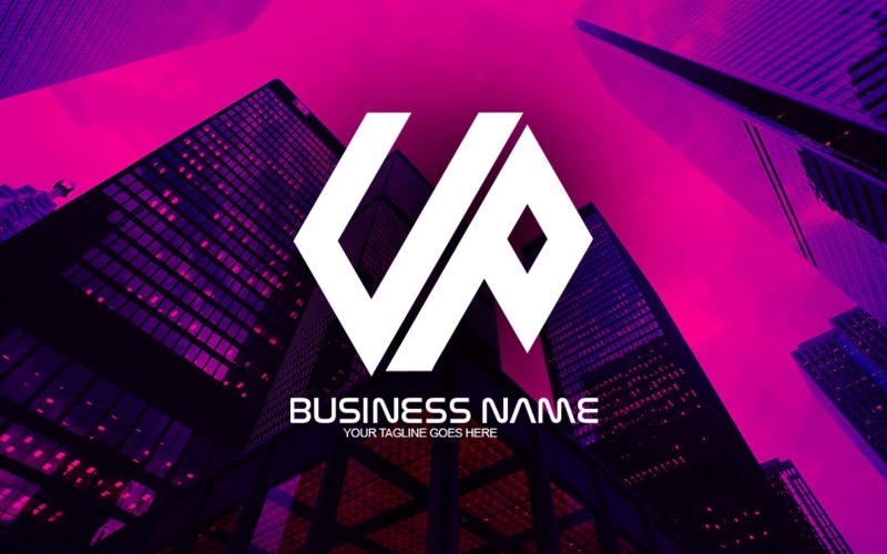 professional polygonal up letter logo design for your business brand identity original