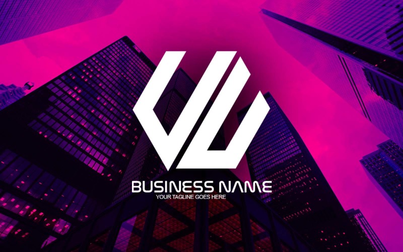 professional polygonal uu letter logo design for your business brand identity original