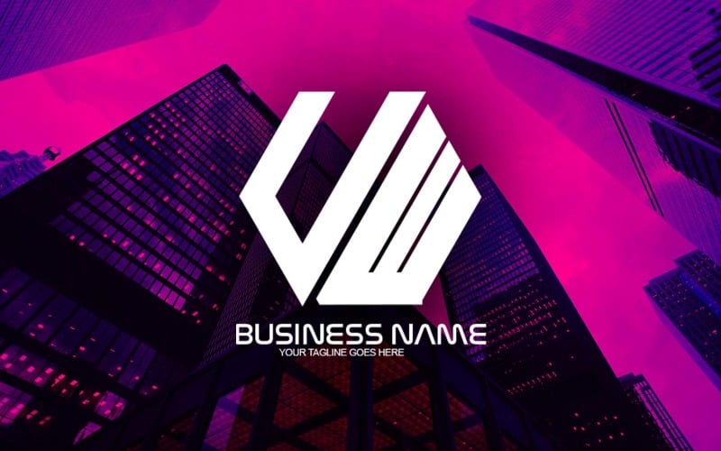 professional polygonal uw letter logo design for your business brand identity original