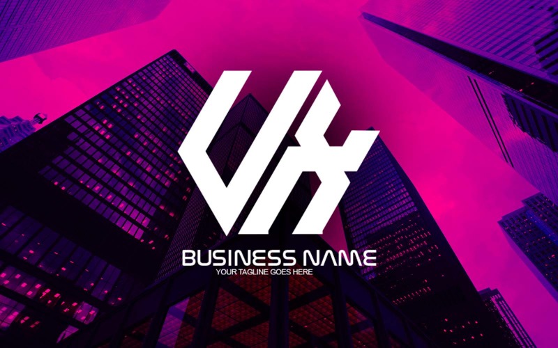 professional polygonal ux letter logo design for your business brand identity original