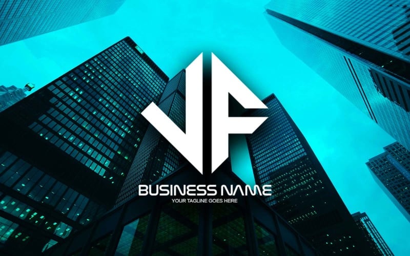professional polygonal vf letter logo design for your business brand identity original