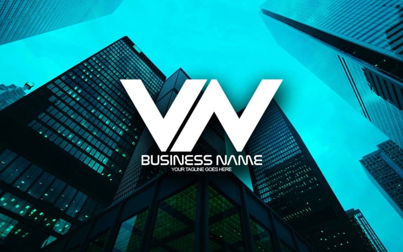 professional polygonal vn letter logo design for your business brand identity original