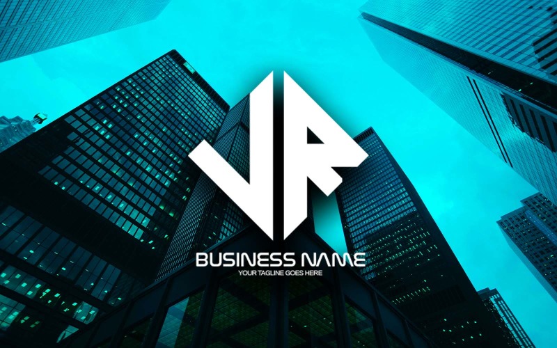 professional polygonal vr letter logo design for your business brand identity original