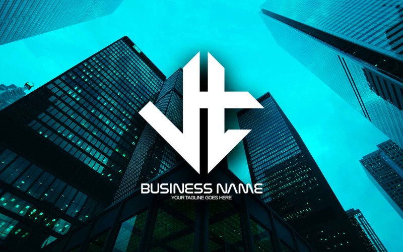 professional polygonal vt letter logo design for your business brand identity original
