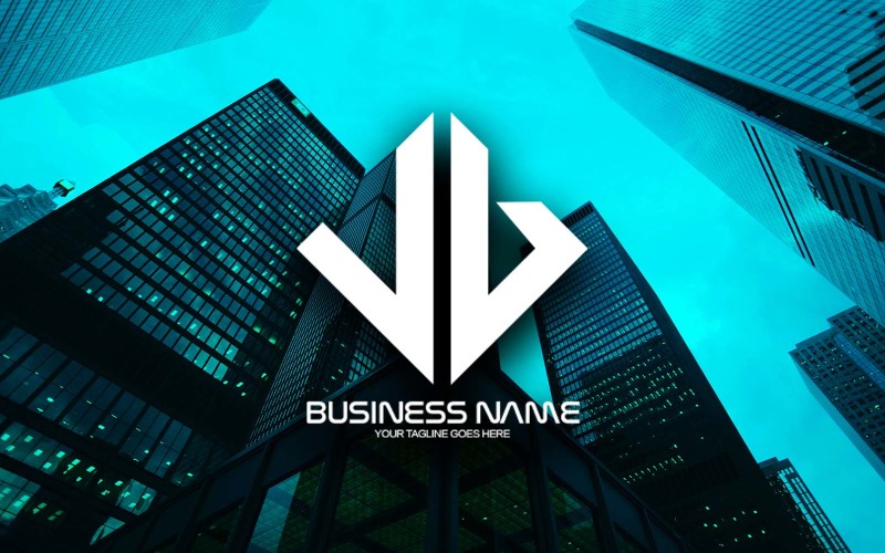 professional polygonal vu letter logo design for your business brand identity original