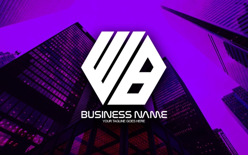 professional polygonal wb letter logo design for your business brand identity original