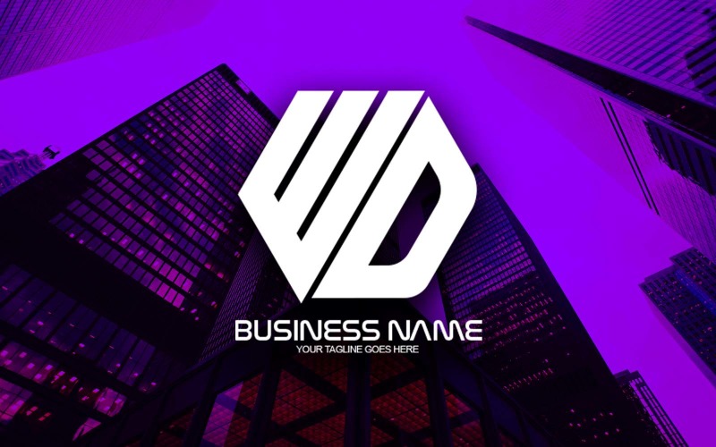 professional polygonal wd letter logo design for your business brand identity original