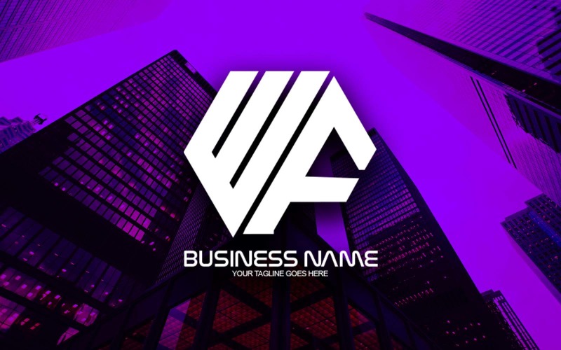 professional polygonal wf letter logo design for your business brand identity original