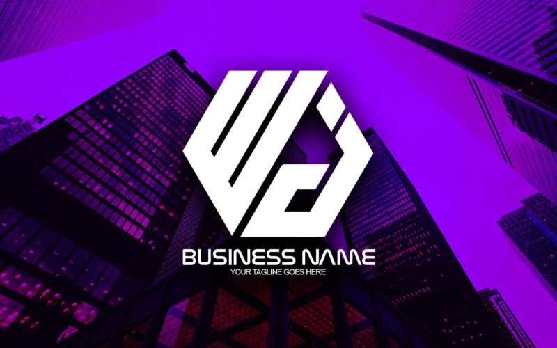 professional polygonal wj letter logo design for your business brand identity original