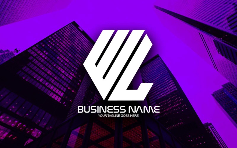 professional polygonal wl letter logo design for your business brand identity original