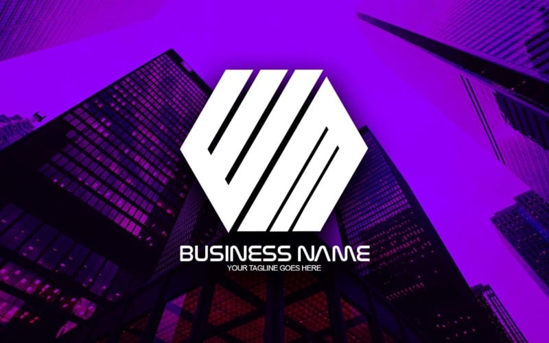 professional polygonal wm letter logo design for your business brand identity original