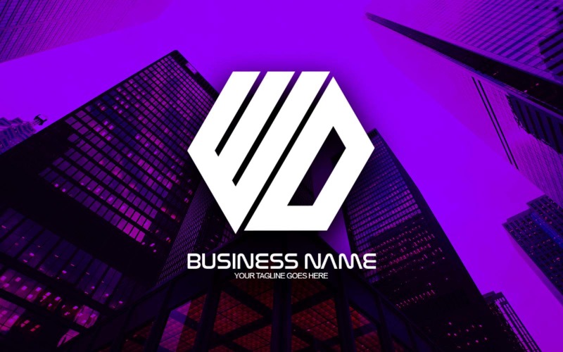 professional polygonal wo letter logo design for your business brand identity original