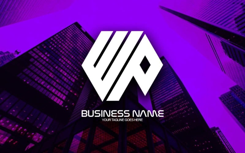 professional polygonal wp letter logo design for your business brand identity original