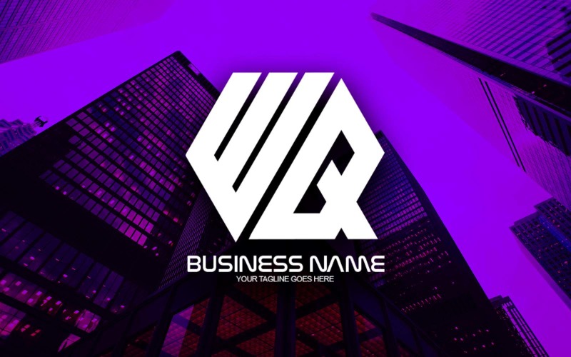 professional polygonal wq letter logo design for your business brand identity original
